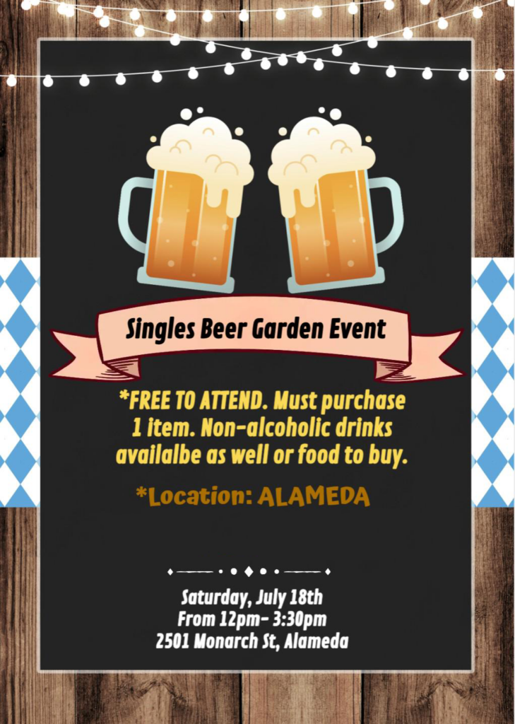 Alameda Singles Beer Garden Event