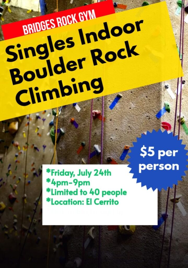 singles indoor boulder rock climbing